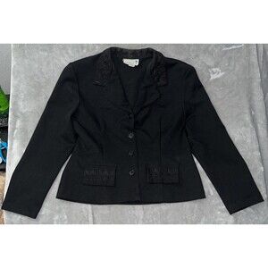 Danielle B Vintage 70s Womens L Blazer Button Up Embroidered USA Made